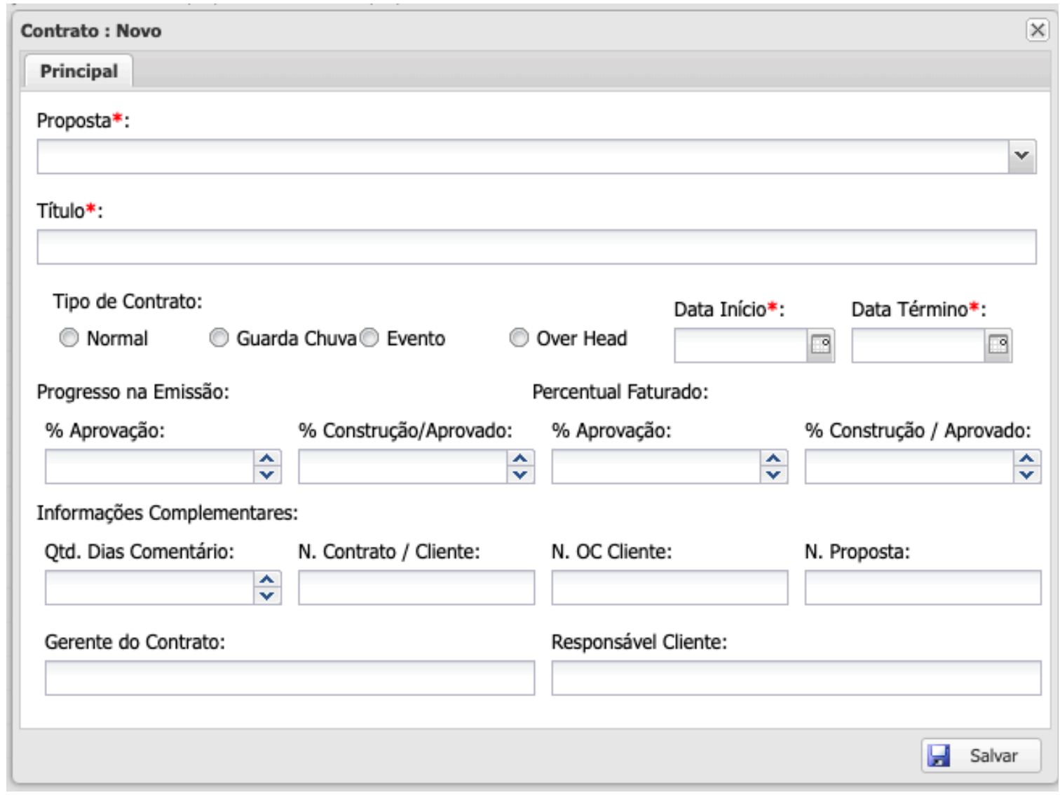 Cadastro de Contratos